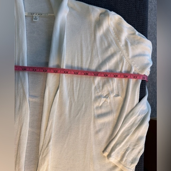 🎉Cyrus Open Front Lightweight Cream Cardigan Sweater EUC Size Medium - Picture 8 of 9